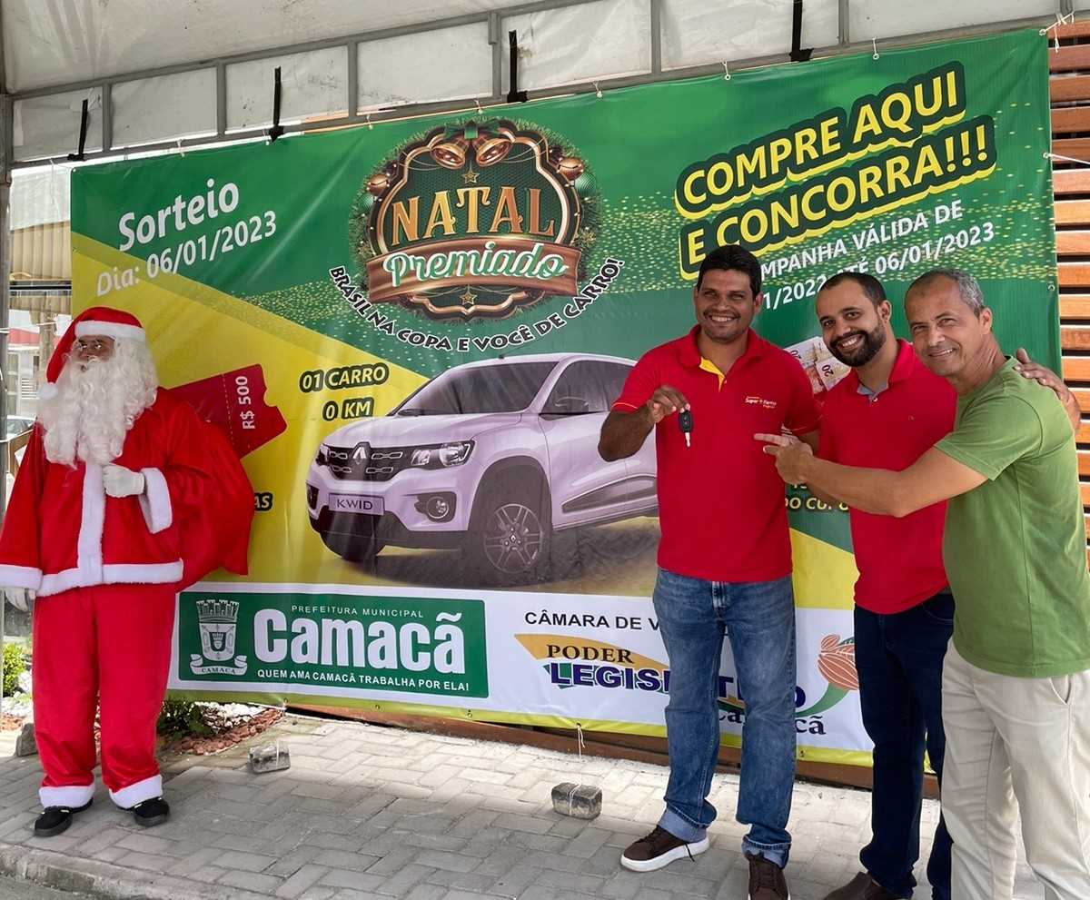Camacã: Prefeito Paulo do Gás participa da apresentação do carro 0k da campanha Natal Premiado CDL


